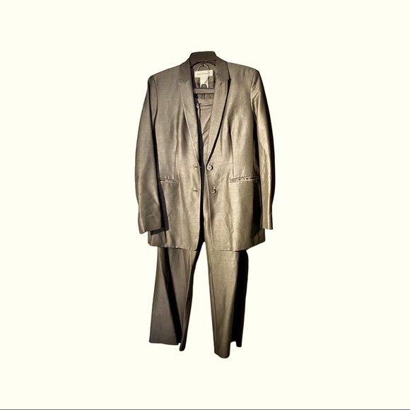 New York Jones women’s linen gray blue suit - Picture 1 of 5